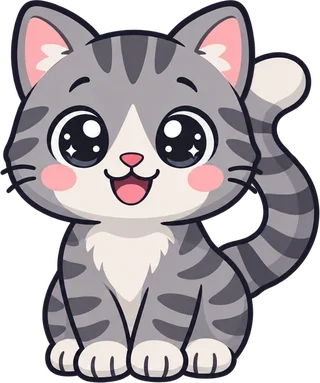 Kitten, one of the animal friends in Pip Says